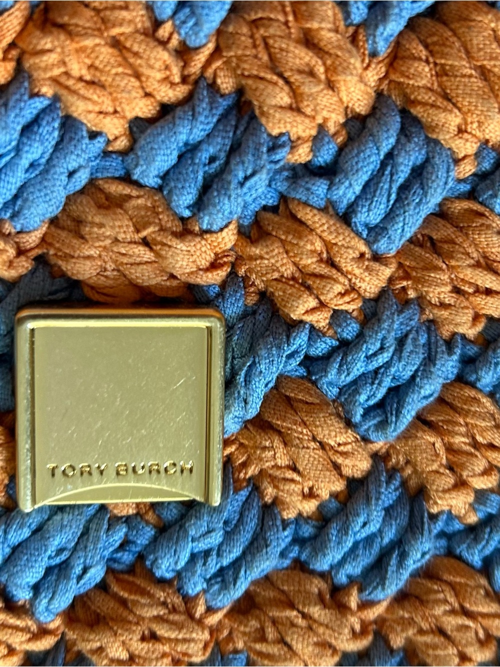 Tory Burch Blue and Orange Crochet Chain Shoulder Bag kira - Picture 10 of 10